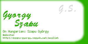 gyorgy szapu business card